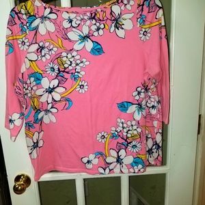 Talbots 3/4 sleeve floral knit tee Size 2X petite
